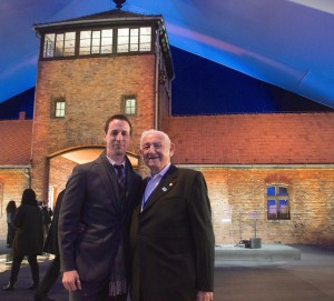 David Wisnia and grandson Avi Wisnia at Auschwitz 70