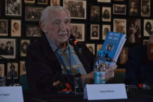 David and Book at Auschwitz Panel first night